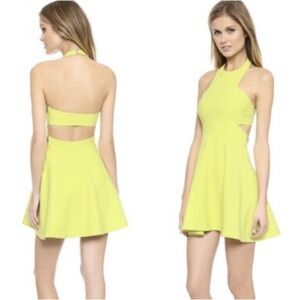Elizabeth and James Yellow Cutout Fit-and-Flare Cocktail Dress | Size 2